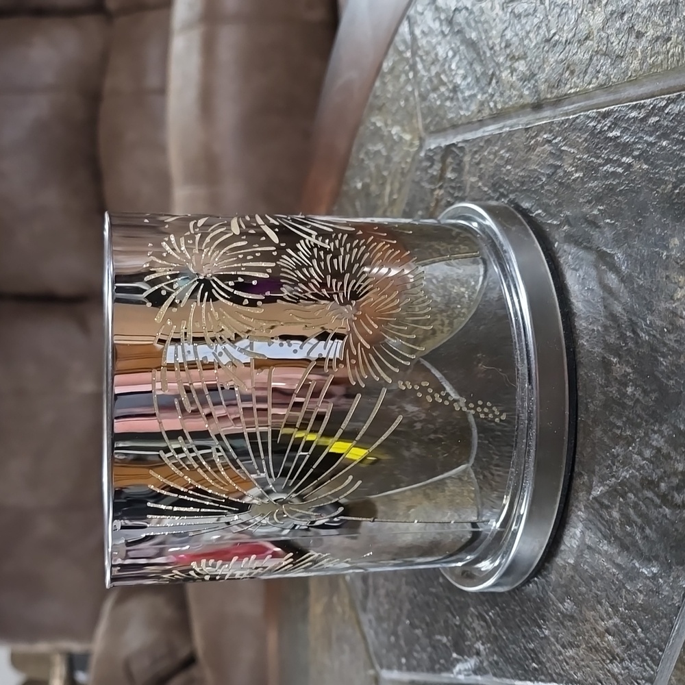 Vintage. PartyLite Enchanted Celebration Silver Fireworks 3pc Candle Holder